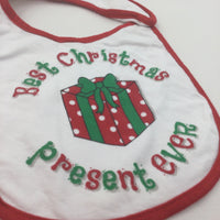 'Best Christmas Present Ever' Red & White Bib - Boys/Girls One Size