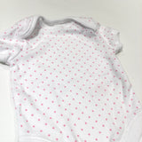 White & Pink Spotty Short Sleeve Bodysuit - Girls Newborn