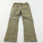 Light Brown Cotton Chino Trousers with Adjustable Waistband - Boys 2-3 Years