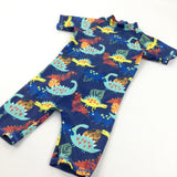 Colourful Dinosaurs Navy Sun/Beach Suit - Boys 5 Years