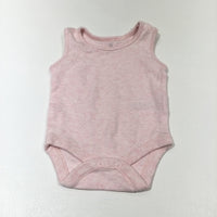 Pink Mottled Sleeveless Bodysuit - Girls Newborn