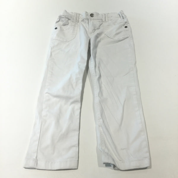 Indigo White Denim Jeans with Adjustable Waistband - Girls 6-7 Years