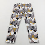 Colourful Triangles Grey Leggings - Girls 3-4 Years