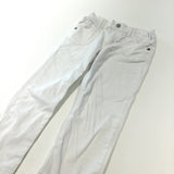 Indigo White Denim Jeans with Adjustable Waistband - Girls 6-7 Years