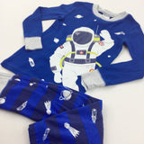 Spaceman Blue & Navy Pyjamas - Boys 2-3 Years