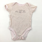 Dumbo Pink Stripe Short Sleeve Bodysuit - Girls 12-18 Months
