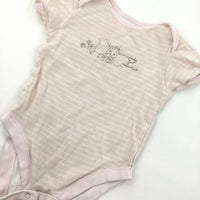 Dumbo Pink Stripe Short Sleeve Bodysuit - Girls 12-18 Months
