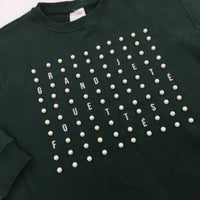 Beaded Square Bottle Green Sweatshirt - Girls 9 Years