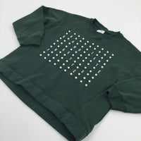 Beaded Square Bottle Green Sweatshirt - Girls 9 Years