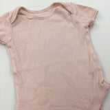 Pale Peach Short Sleeve Bodysuit - Girls 9-12 Months
