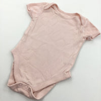 Pale Peach Short Sleeve Bodysuit - Girls 9-12 Months