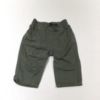 Khaki Green Cotton Twill Trousers - Boys 0-3 Months