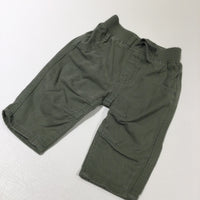 Khaki Green Cotton Twill Trousers - Boys 0-3 Months
