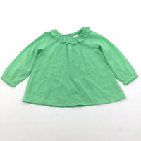 Green Dress with Frilly Collar - Girls 9-12 Months