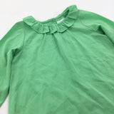 Green Dress with Frilly Collar - Girls 9-12 Months