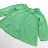 Green Dress with Frilly Collar - Girls 9-12 Months