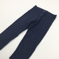 Navy Cropped Leggings - Girls 9 Years