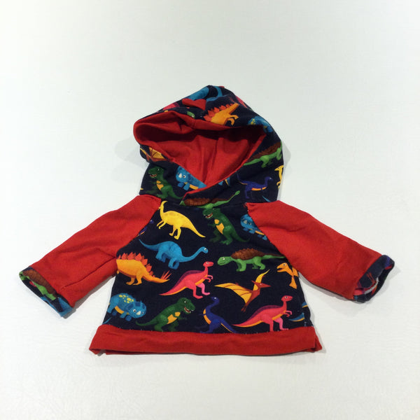 Dinosaurs Colourful Navy & Red Hoodie Sweatshirt - Boys Newborn