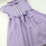 Purple Check Summer Dress - Girls 12 Years