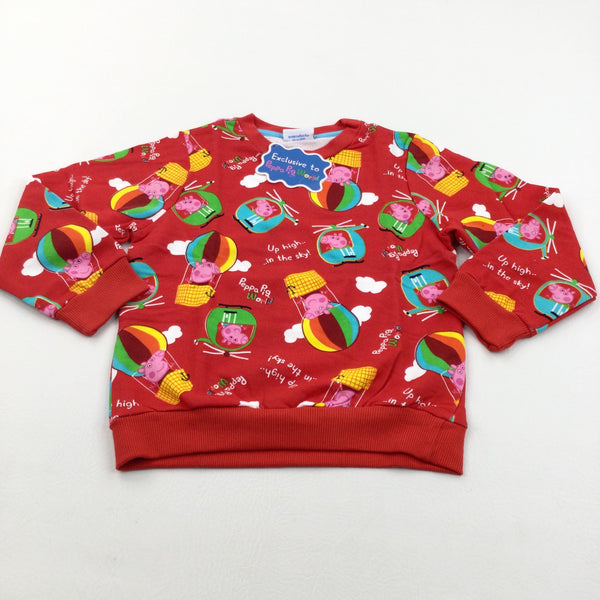 **NEW** 'Up High…In The Sky…' Peppa Pig & George Red Jumper - Girls 4-5 Years