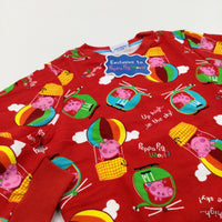 **NEW** 'Up High…In The Sky…' Peppa Pig & George Red Jumper - Girls 4-5 Years