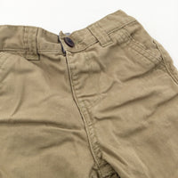 Tan Cotton Twill Shorts with Adjustable Waistband - Boys 18-24 Months