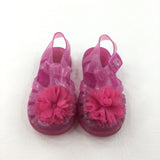 Flower Pink Jelly Shoes - Girls - Shoe Size 7