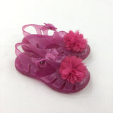 Flower Pink Jelly Shoes - Girls - Shoe Size 7