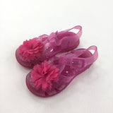 Flower Pink Jelly Shoes - Girls - Shoe Size 7