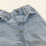 Light Blue Denim Shorts with Adjustable Waistband - Boys 18-24 Months