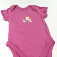 'Little Cutie' Flowers Pink Short Sleeve Bodysuit - Girls Newborn