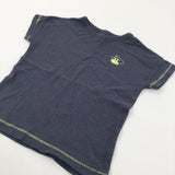 Chimp Embroidered Navy & Yellow Speckled T-Shirt - Boys 18-24 Months