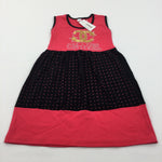 **NEW** Diamontes Pink & Black Jersey Dress - Girls 9-10 Years