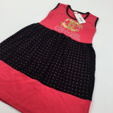 **NEW** Diamontes Pink & Black Jersey Dress - Girls 9-10 Years