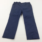 Smart Blue Trousers with Adjustable Waistband - Boys 3-4 Years