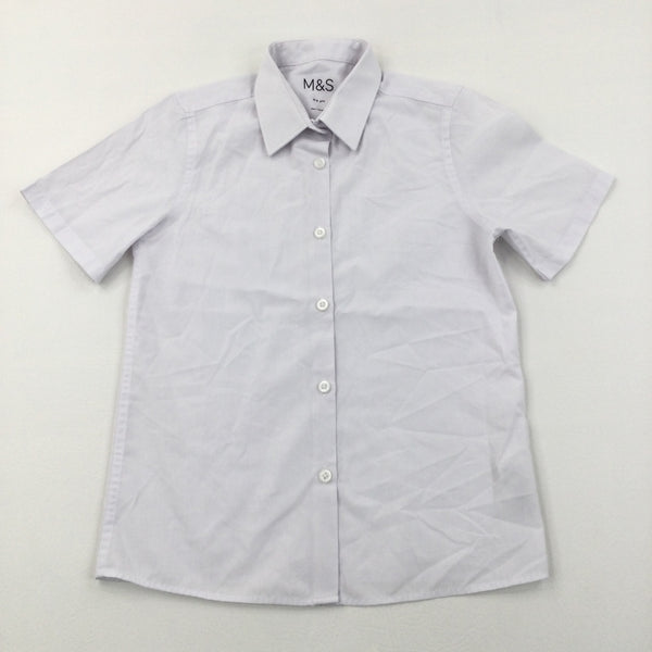 Short Sleeve White School Shirt - Boys 8-9 Years