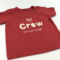 'My Crew (Mummy & Daddy)' Red T-Shirt - Boys 0-3 Months