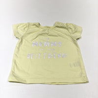 'My Mummy Is My Best Friend' Glittery Yellow T-Shirt - Girls 0-3 Months