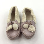 Pink & Cream Slippers - Girls - Shoe Size 11