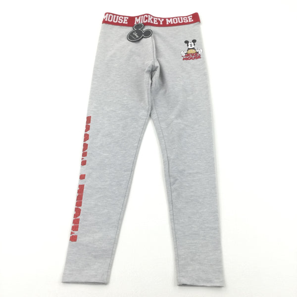 **NEW** ''Mickey Mouse' Sparkly Grey Leggings - Girls 9-10 Years