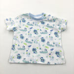 Wild Animals Blue, Green & White T-Shirt - Boys Newborn