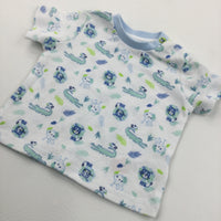 Wild Animals Blue, Green & White T-Shirt - Boys Newborn