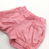 Pink Cotton Twill Shorts with Adjustable Waistband - Girls 18-24 Months