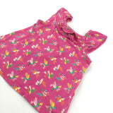 Colourful Hummingbirds Dark Pink Vest Top - Girls 18-24 Months