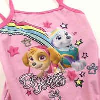 'Be Happy' Paw Patrol Pink Swimming Costume - Girls 18-24 Months