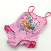 'Be Happy' Paw Patrol Pink Swimming Costume - Girls 18-24 Months