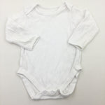 White Cotton Long Sleeve Bodysuit - Girls/Boys 9-12 Months