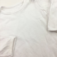 White Cotton Long Sleeve Bodysuit - Girls/Boys 9-12 Months