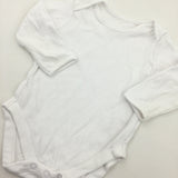 White Cotton Long Sleeve Bodysuit - Girls/Boys 9-12 Months