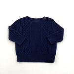 Navy Cable Knit Jumper - Boys 6-12 Months